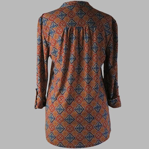 Cocomo Women's Aztec Print Blouse Size S (C519) - Picture 5 of 6